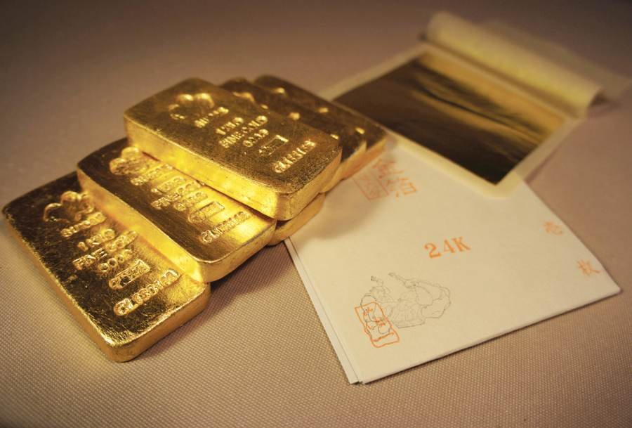 24K gold leaf feng shui art piece, gilded by hand