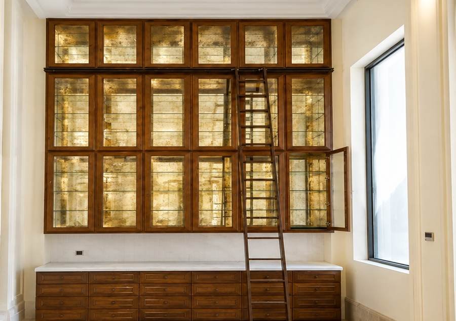 Gilded Glass Display Cabinetry